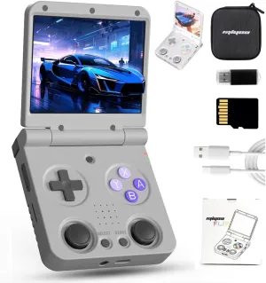 𝐍𝐄𝐖 MI-Yoo Flip V2 Handheld Game Consoles, 3.5 IPS Fold Collapsible Portable Video Game Linux System Retro Gaming Players Gift for Adult Gamers (No Games)