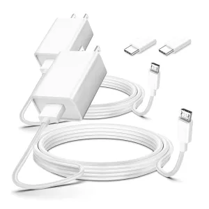 2 Pack 10ft Power Adapter Charger for SimpliSafe,Arlo Pro/Pro2,Essential Spotlight XL/XL 2nd,Samsung Galaxy A15 A14 A8 A9 A23 A13 A54 A53 S22,A E,S,S2,3,4,Tab 3 4 Note 4 5 S7 S6 S2 Charging Cord Cable