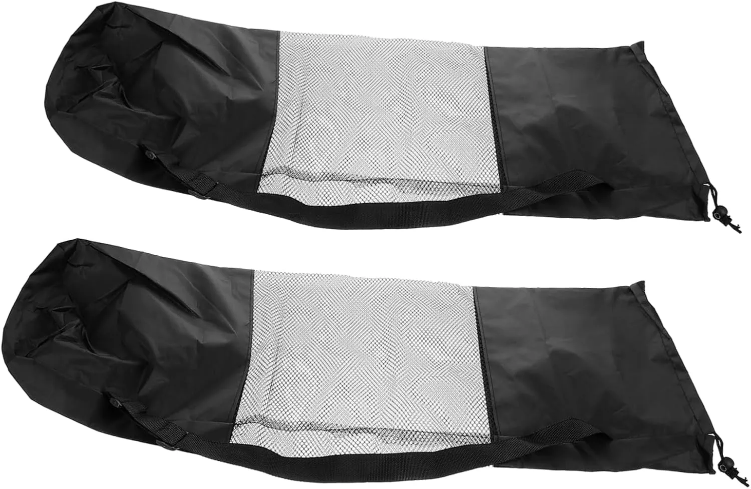 2 Pcs Yoga Mat Carrier Bag Airy Mesh Design for Breathability Capacity Storage for Yoga Equipment Stylish Drawstring Tote for Gym and Studio Use