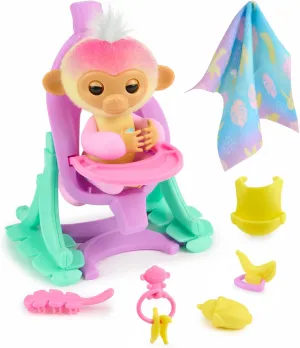 2023 Interactive Baby Monkey Nursery Playset – Jas with 2-in-1 Cradle and High Chair, and 6 Accessories (Ages 5 )