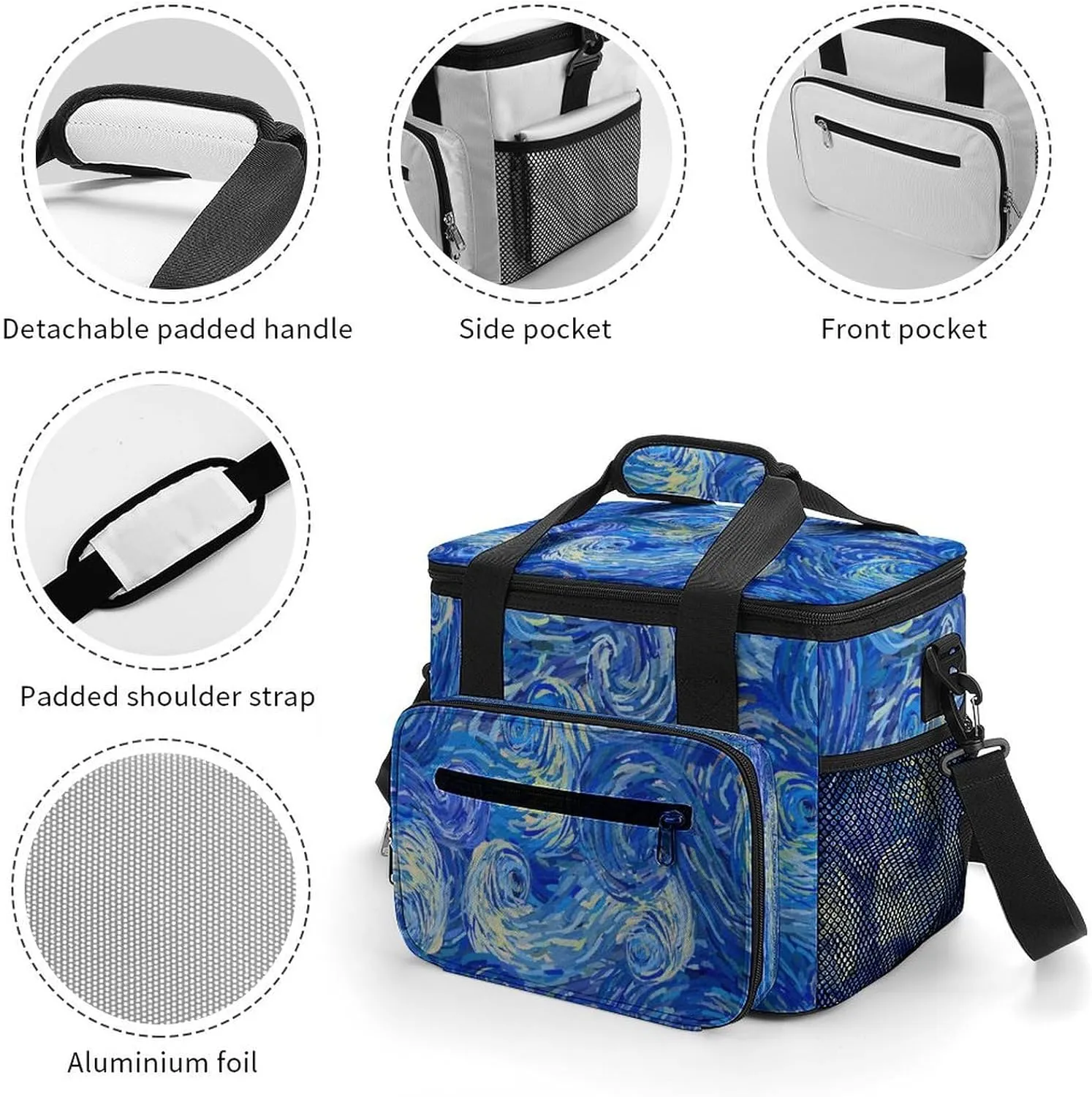 22.5L Waterproof Soft Cooler BagInsulated Lunch Box for Camping Fishing Beach Road Trips
