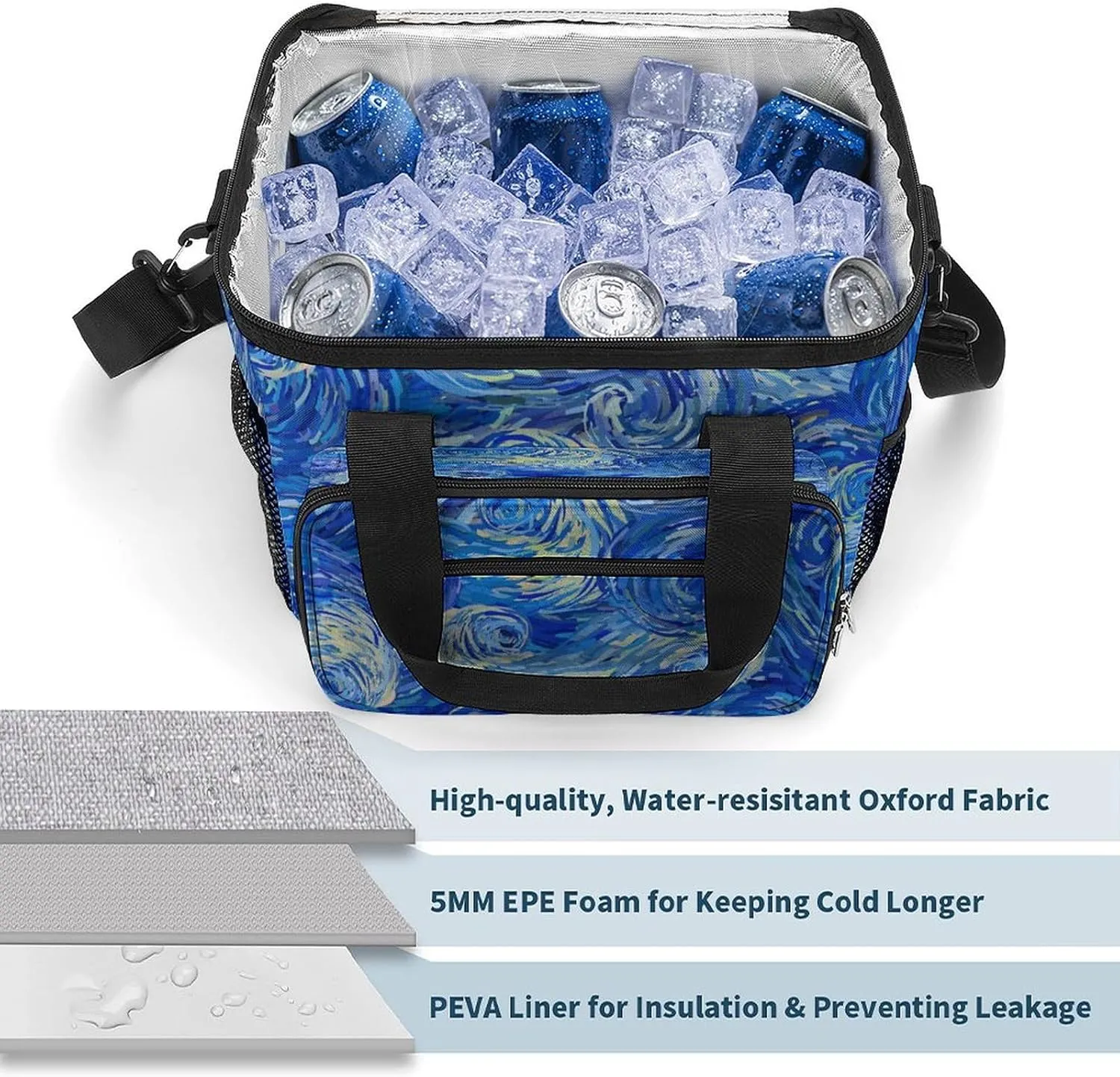 22.5L Waterproof Soft Cooler BagInsulated Lunch Box for Camping Fishing Beach Road Trips
