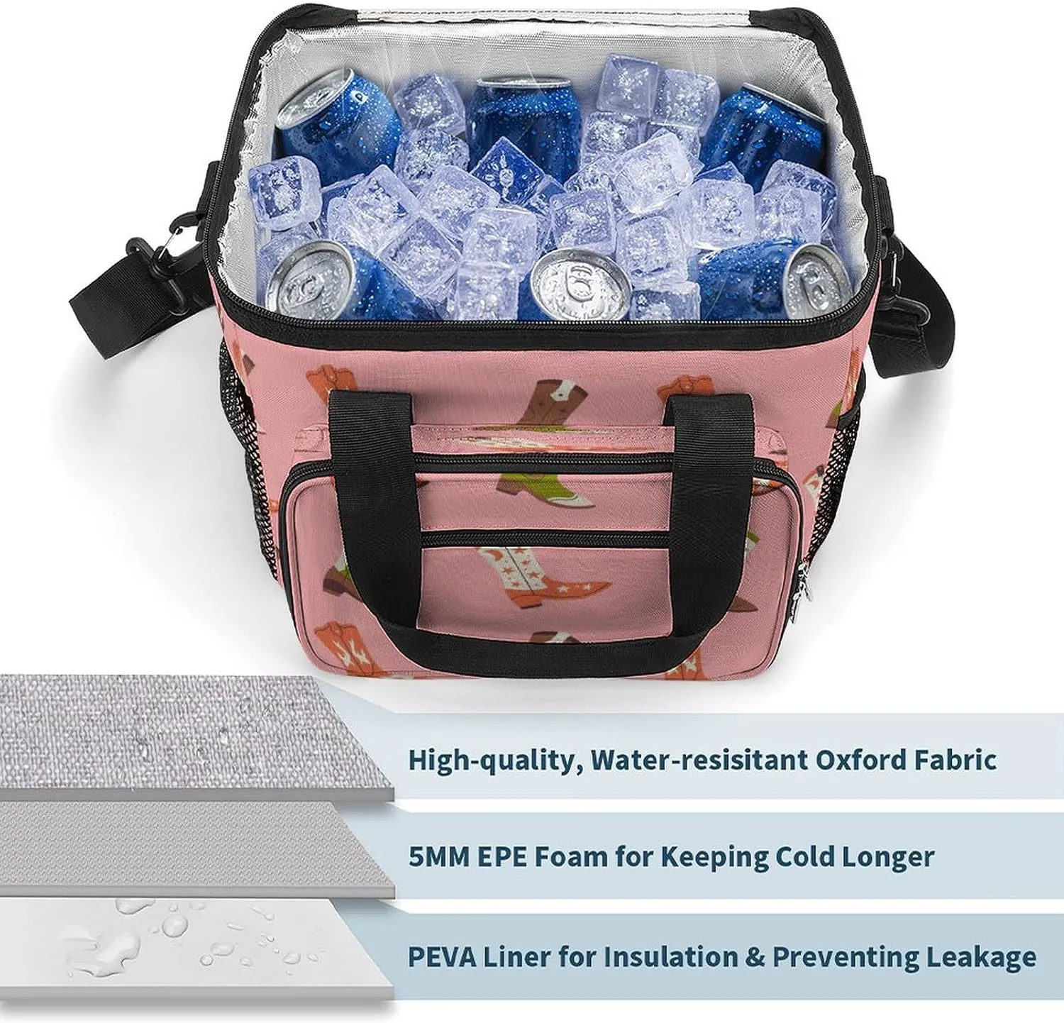 22.5L Waterproof Soft Cooler BagInsulated Lunch Box for Camping Fishing Beach Road Trips