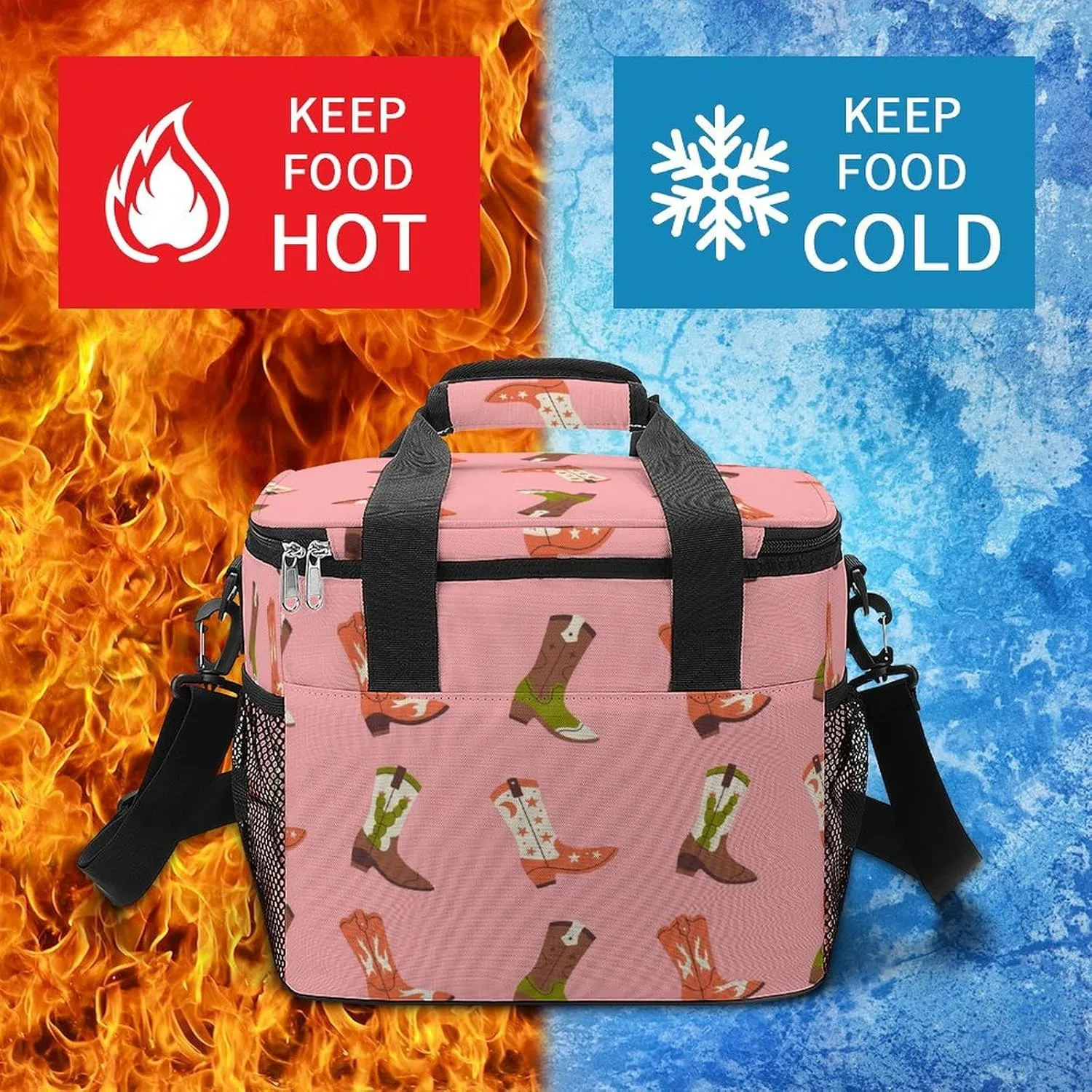 22.5L Waterproof Soft Cooler BagInsulated Lunch Box for Camping Fishing Beach Road Trips