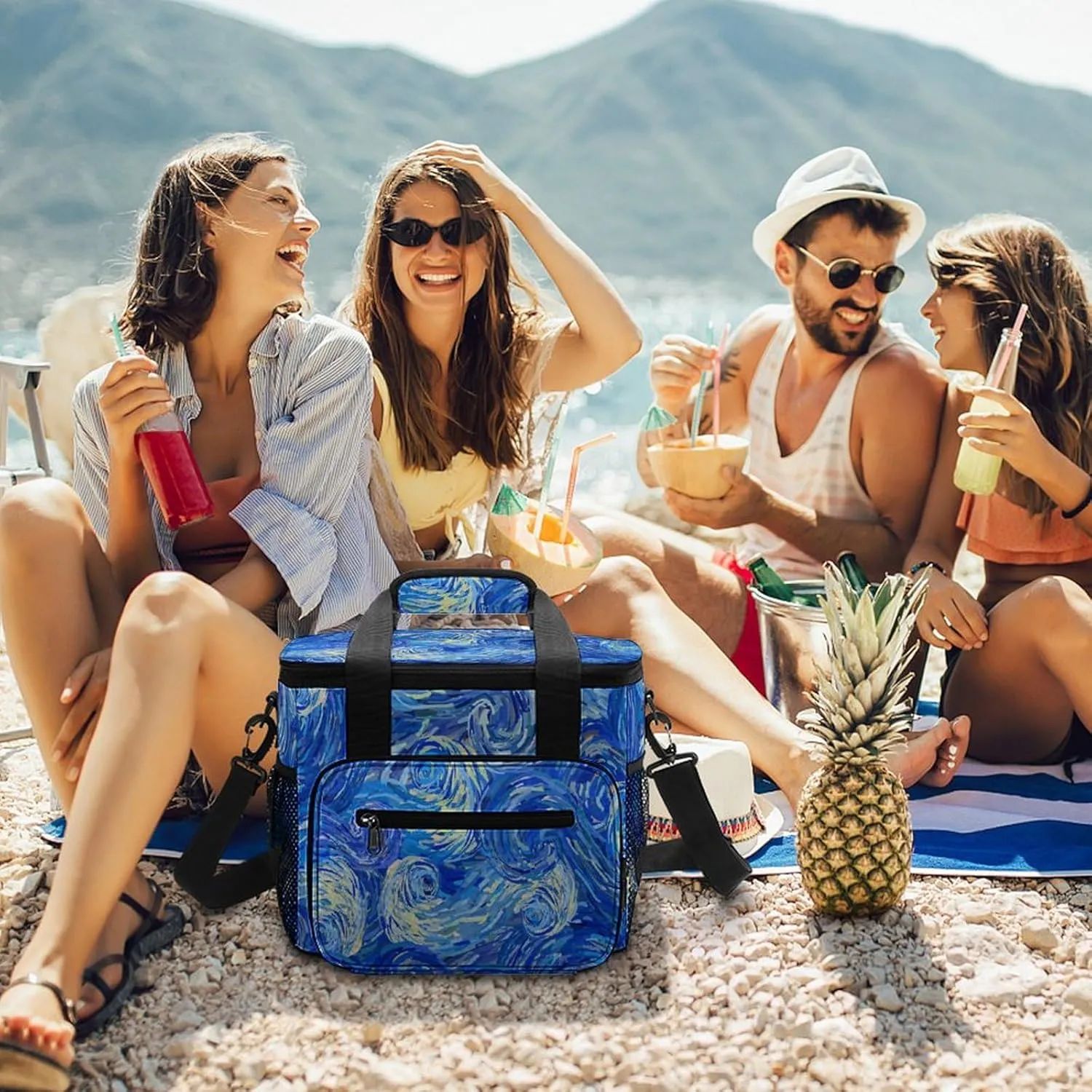 22.5L Waterproof Soft Cooler BagInsulated Lunch Box for Camping Fishing Beach Road Trips