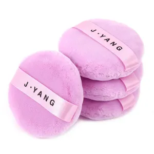 2.75Inch Color powder puff Washable Large Body Powder Puff Velour Body Powder Puff Soft & Furry 6PCS (Purple)