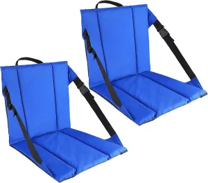 2PCS Portable Stadium Seat Cushion for Bleachers,Folding Lightweight Seat with Backrest,Adjustable Straps,Ideal for Camping,Hiking,Sports Events,Outdoor Concerts