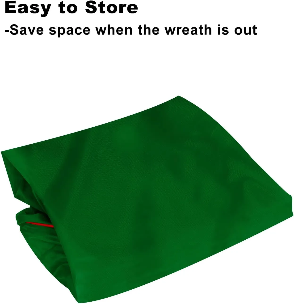 30" Christmas Wreath Storage Container Bag - Christmas Large Garland Ornament Wreath Container - Reinforced Wide Heavy Duty Handle and Double Sleek Zipper - Protect Your Party Decorations - Green