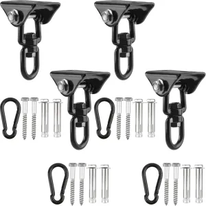 4 Pack Heavy Duty Swing Hangers 360 Swivel Stainless Steel Hammock Hook Hardware Kit for Playground, Punching Porch Bag (Color Set 2)