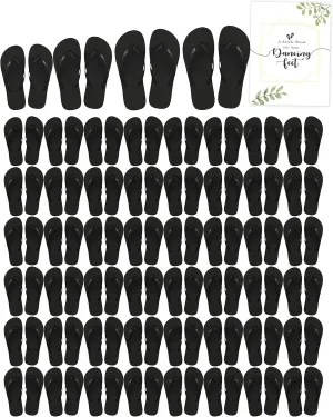 48 Pairs Flip Flops, Includes Sign Bulk Wedding Reception Favor, Beach Pool Party Soft Sole Wholesale Case