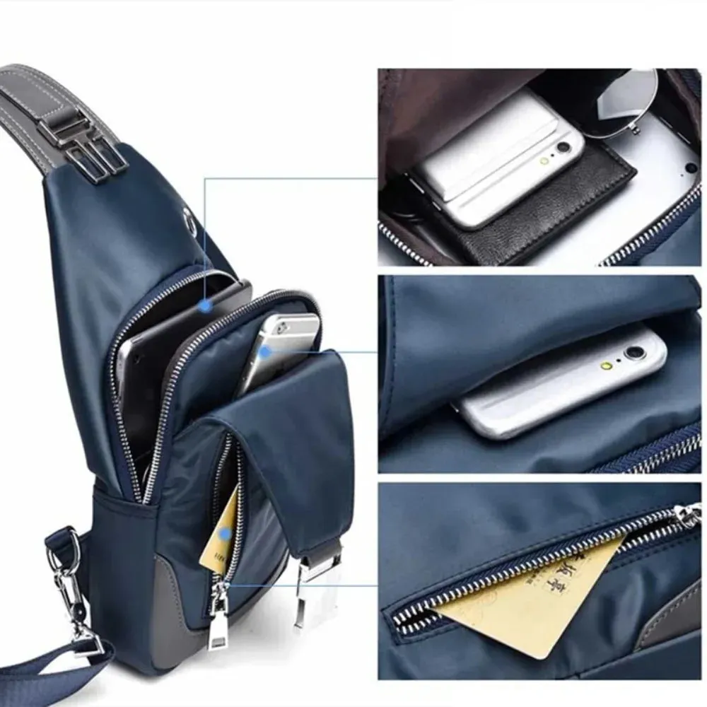 4PCs Chest Bag   Belt   Long Wallet   Coin Purse Men's Combo Set