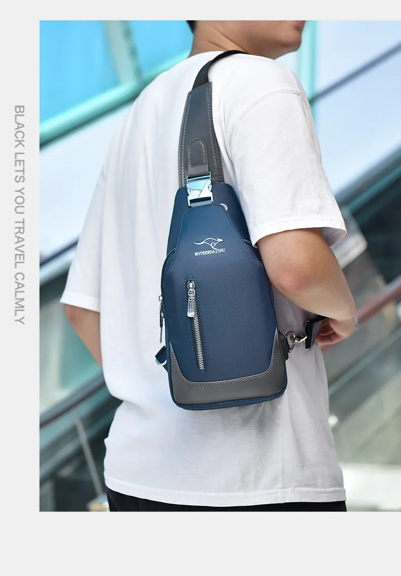 4PCs Chest Bag   Belt   Long Wallet   Coin Purse Men's Combo Set