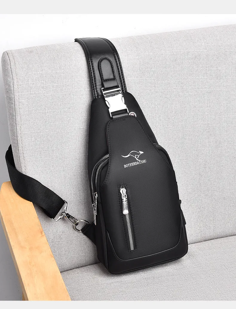 4PCs Chest Bag   Belt   Long Wallet   Coin Purse Men's Combo Set