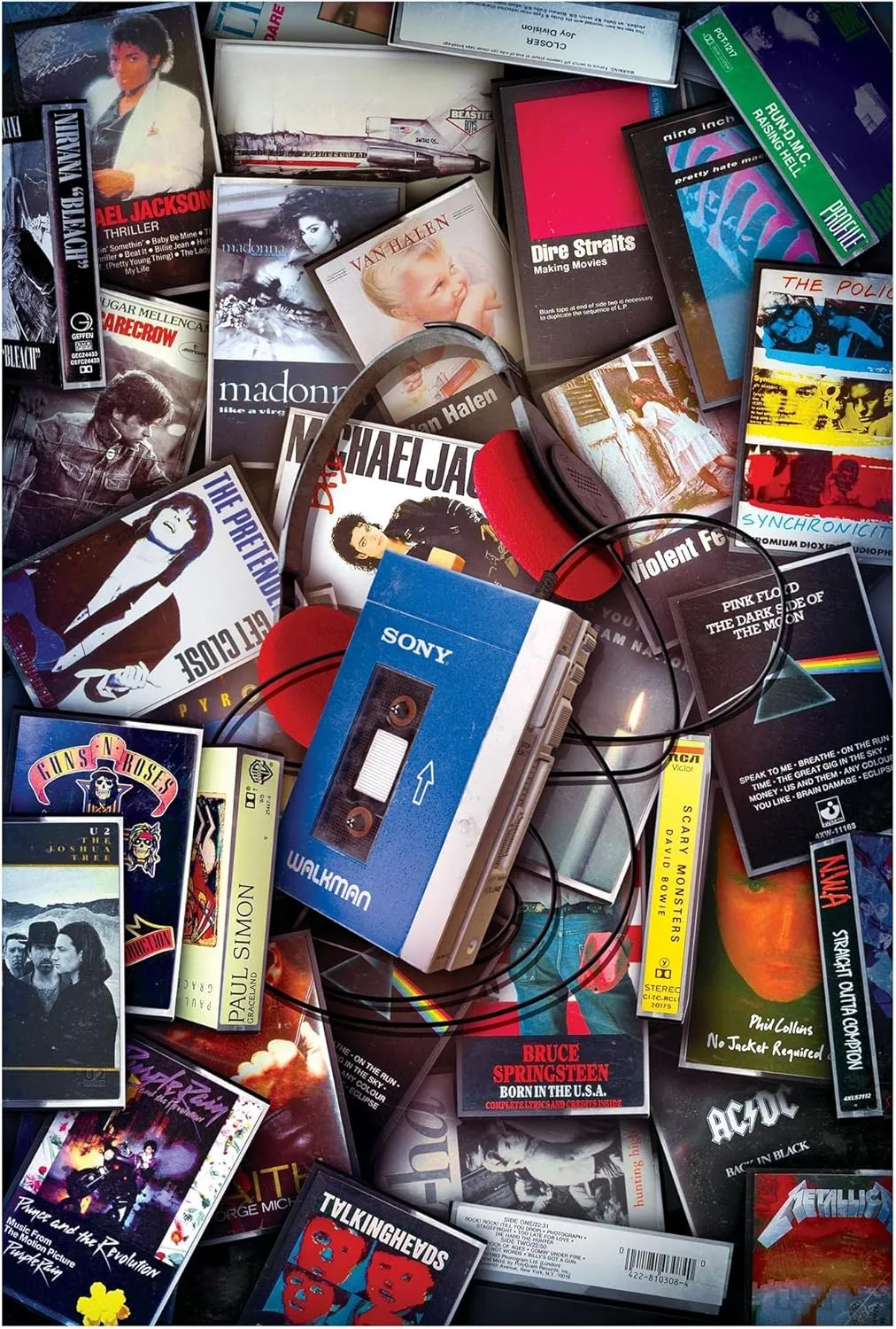 80s Cassette Music Hits 1000-Piece Jigsaw Puzzle, Brain Teaser for Kids and Adults | 28 x 20 Inches