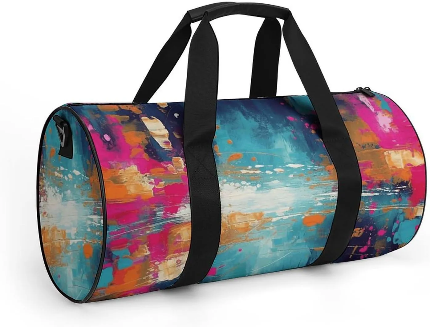 Abstract Oil Painting Gym Bag Small Travel Duffle Bag with Compartment Carry On Weekender Bag for Women Men