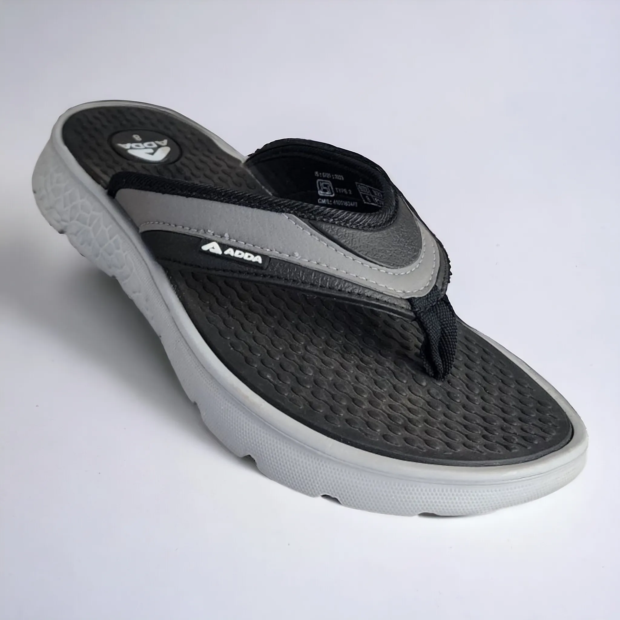 ADDA HYBRID1 BLACK/GREY  Men's Slipper/Chapple/Flip flop