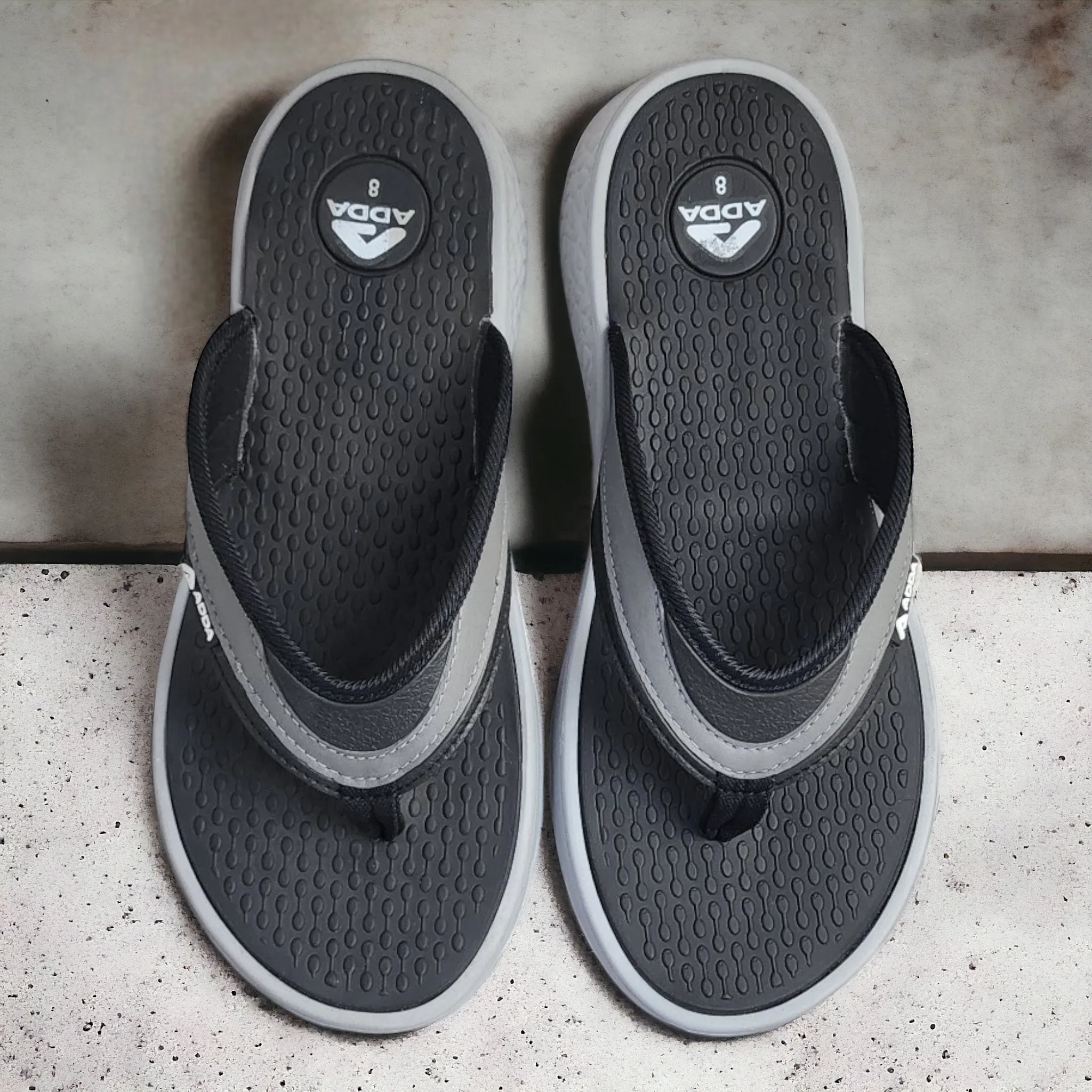 ADDA HYBRID1 BLACK/GREY  Men's Slipper/Chapple/Flip flop