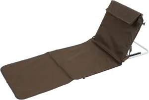 Adjustable Beach Lounge Chair, Foldable Portable Outdoor Reclining Beach Chair, 150kg Capacity, for Swimming Pool, Beach, Campground (Coffee)