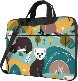 Adventurous Ferret Print Laptop Bag, 13-15.6 inch Work Tote Briefcase Messenger Bag Gifts for Men Women