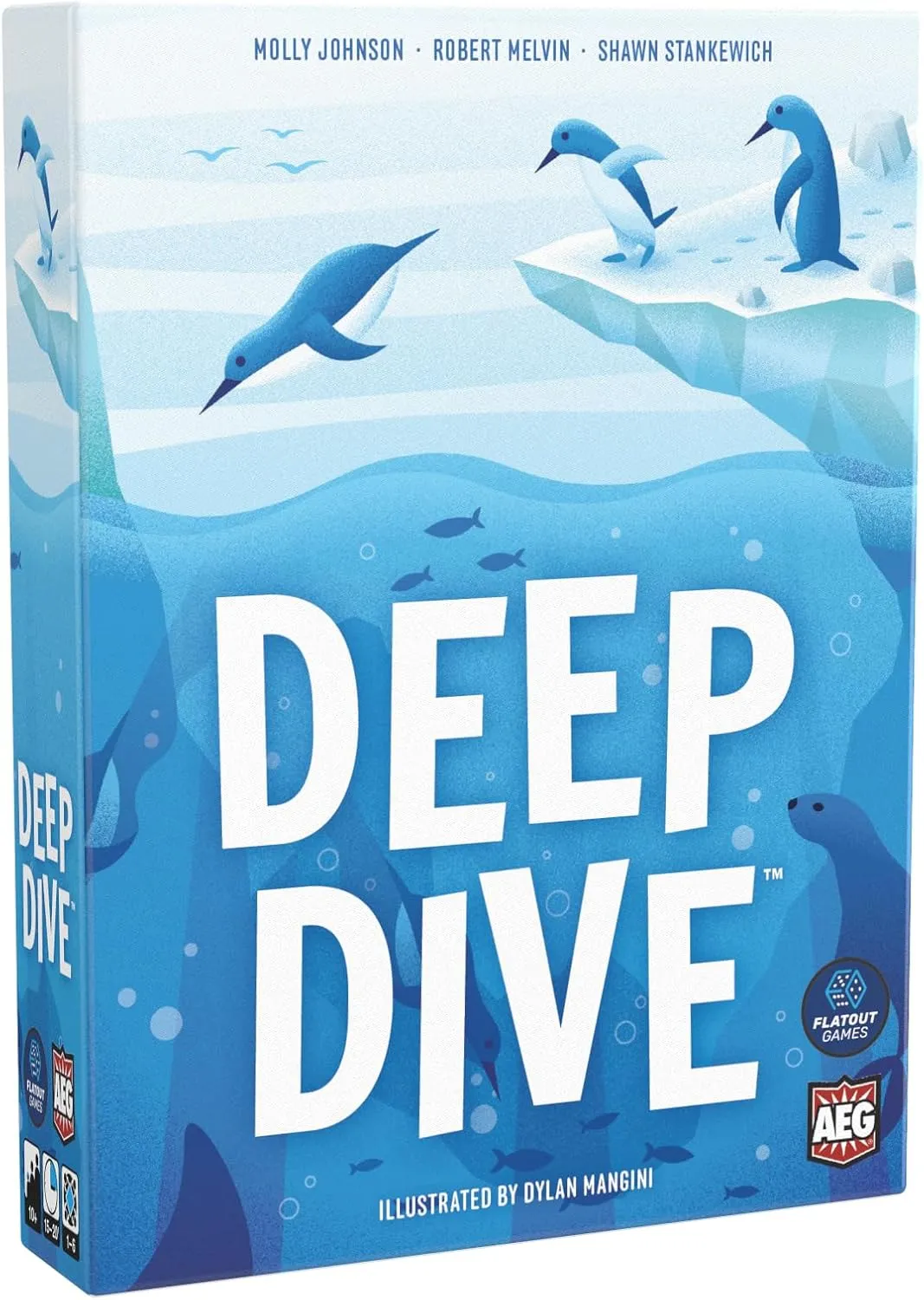 AEG & Flatout Games | Deep Dive - A Push Your Luck Game for the Whole Family | From the Creators of Point Salad | Easy to Learn | Quick to Play | Adorable Penguin Meeples | Ages 10  | 1-6 Players