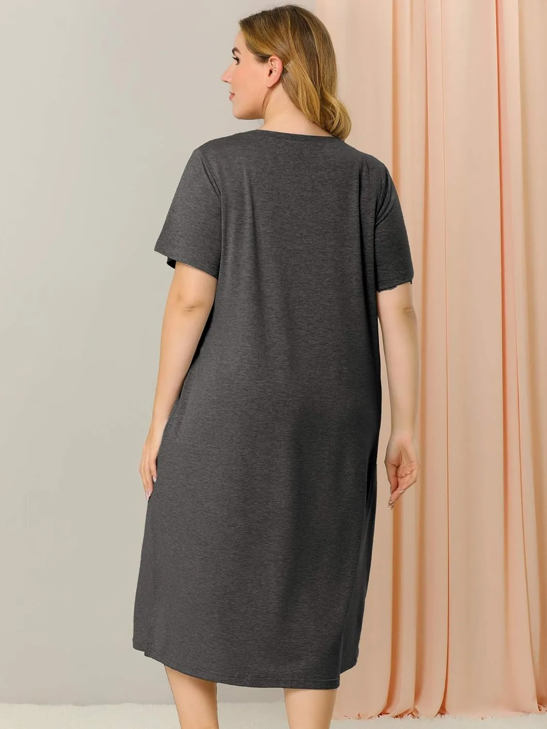 Agnes Orinda Women's Plus Size Nightgowns Pajama Soft Nightshirt Cute Cat Family Sleepdress with Pockets