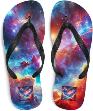 AIBUYDESIGNUnisex Cloudy Nebula Flip Flops - Stylish Casual Summer Beach Sandals