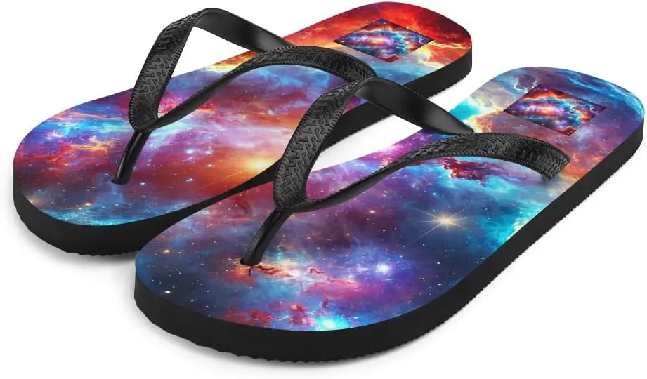 AIBUYDESIGNUnisex Cloudy Nebula Flip Flops - Stylish Casual Summer Beach Sandals