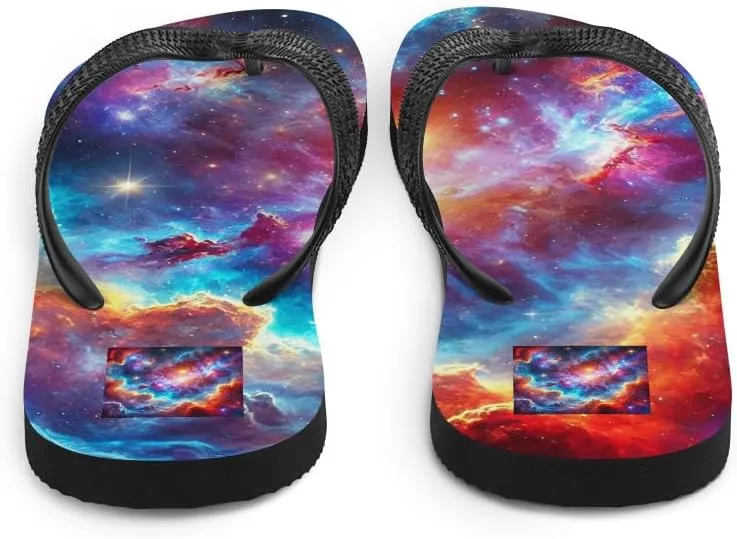AIBUYDESIGNUnisex Cloudy Nebula Flip Flops - Stylish Casual Summer Beach Sandals