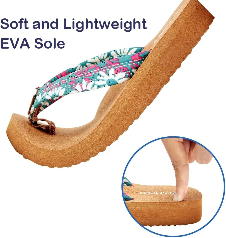 Ampeo Women's Arch Support Flip Flops Comfortable Casual Summer Beach Thong Sandals