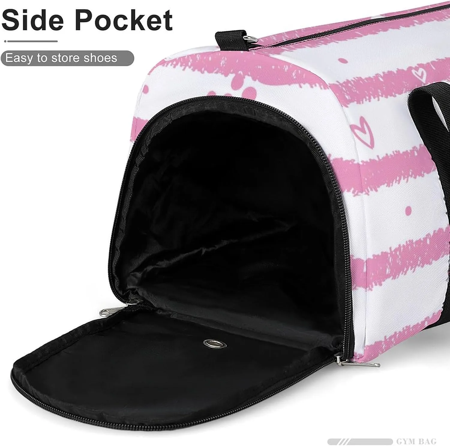 Animal Tracks And Hearts Fitness Large Gym Bag for Unisex with Shoe Compartment & Wet Pocket