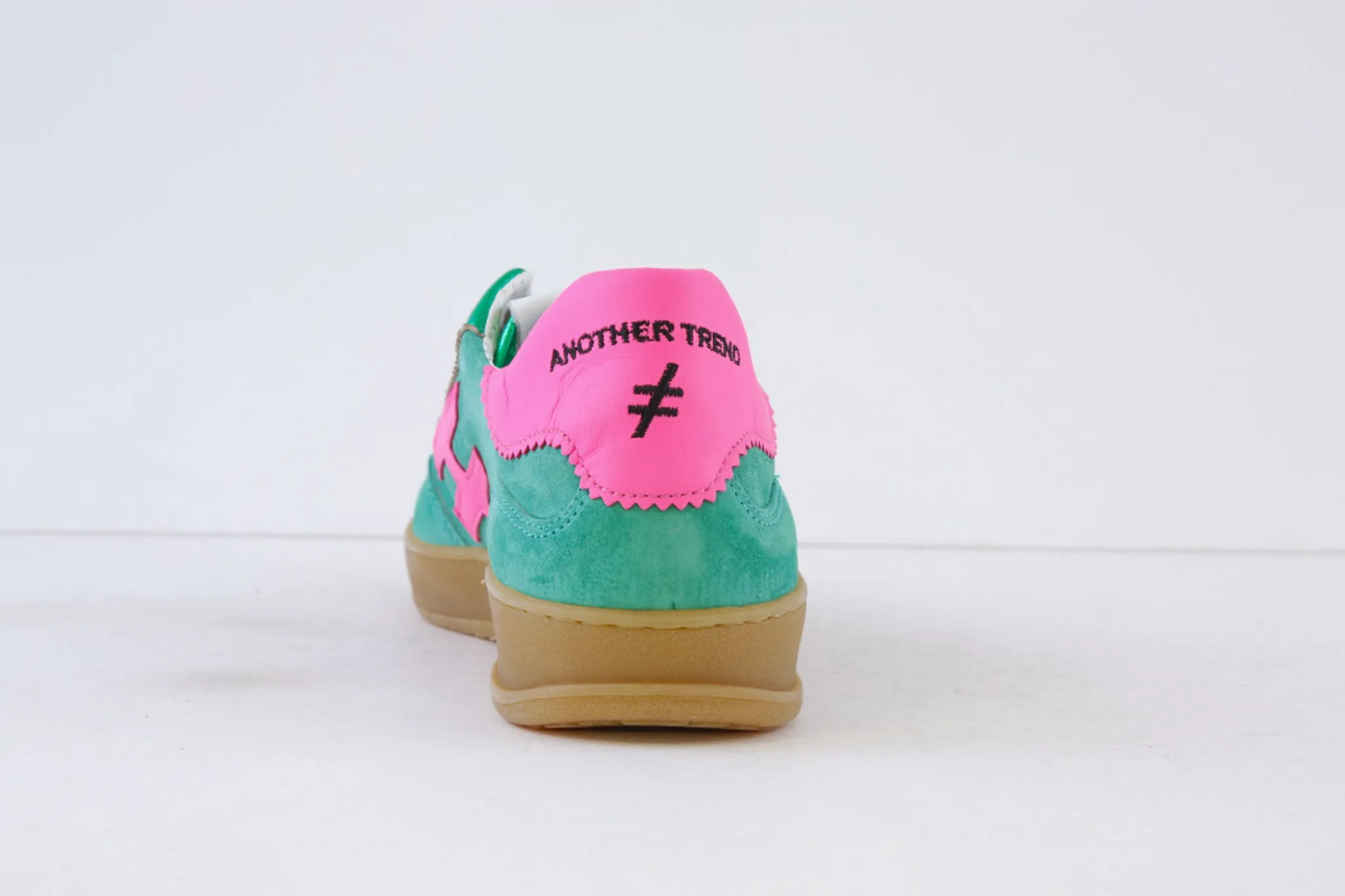 ANOTHER TREND - A032.11.62 LACED FASHION TRAINER - GREEN/PINK