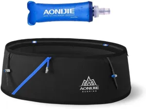 AONIJIE Lovtour Running Belt Waist Pack, Flip Waist Belt,with 250ml Soft Water Bottle Free and Lightweight for Marathon Climbing Jogging Cycling Workout Fitness Mobile Phone Holder