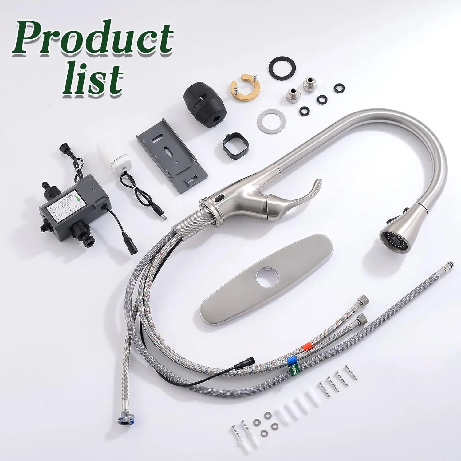 APPASO Touchless Kitchen Faucet Brushed Nickel with Pull Down Sprayer, Motion Sensor Activated Hands-Free Kitchen Faucet, Single Handle Smart Kitchen Sink Faucet
