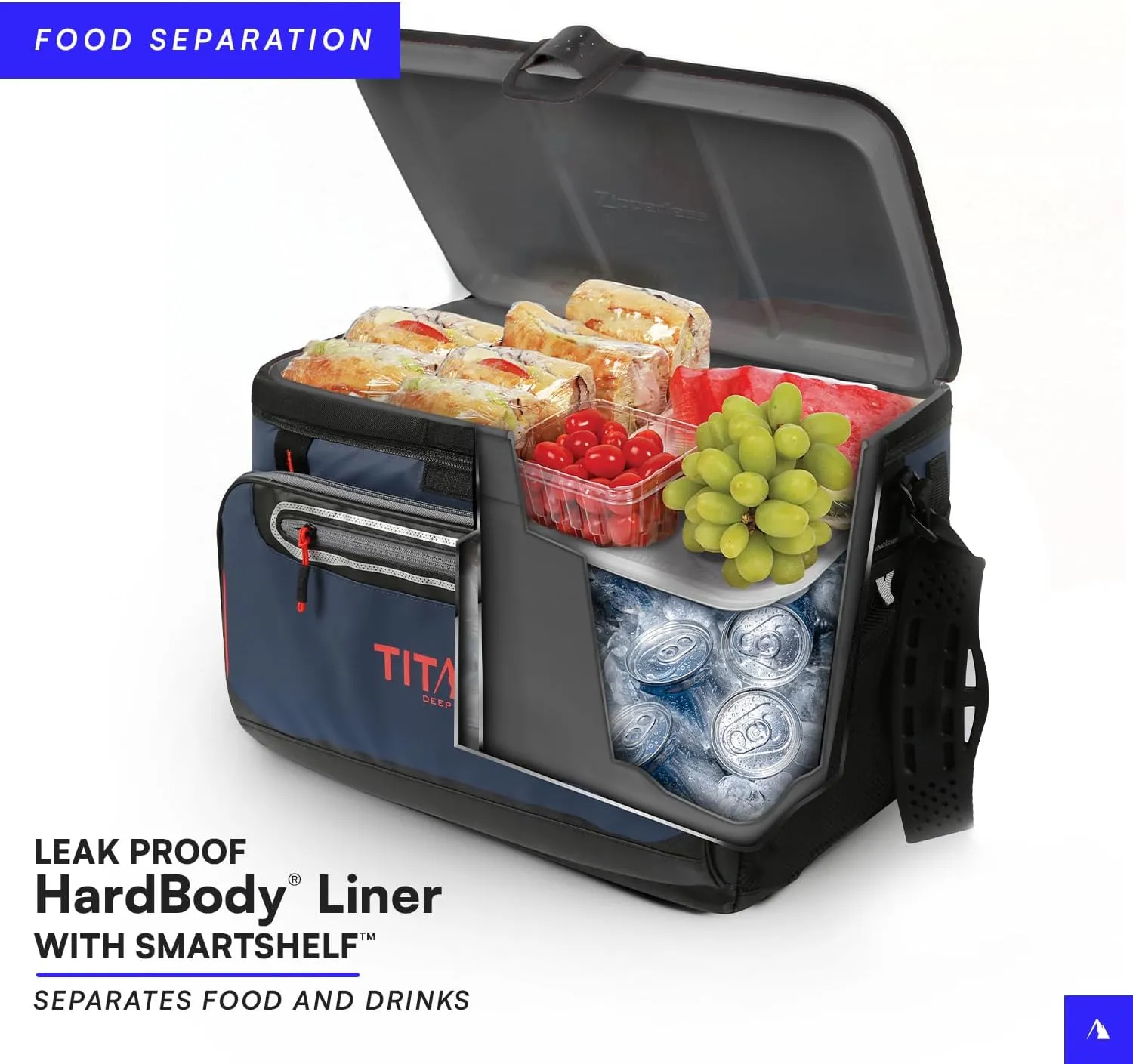 Arctic Zone Titan Deep Freeze Cooler - Zipperless Hardbody Cooler - Small & Large Capacity- Beach & Camping Cooler - Deep Freeze Insulation, HardBody Liner, and SmartShelf