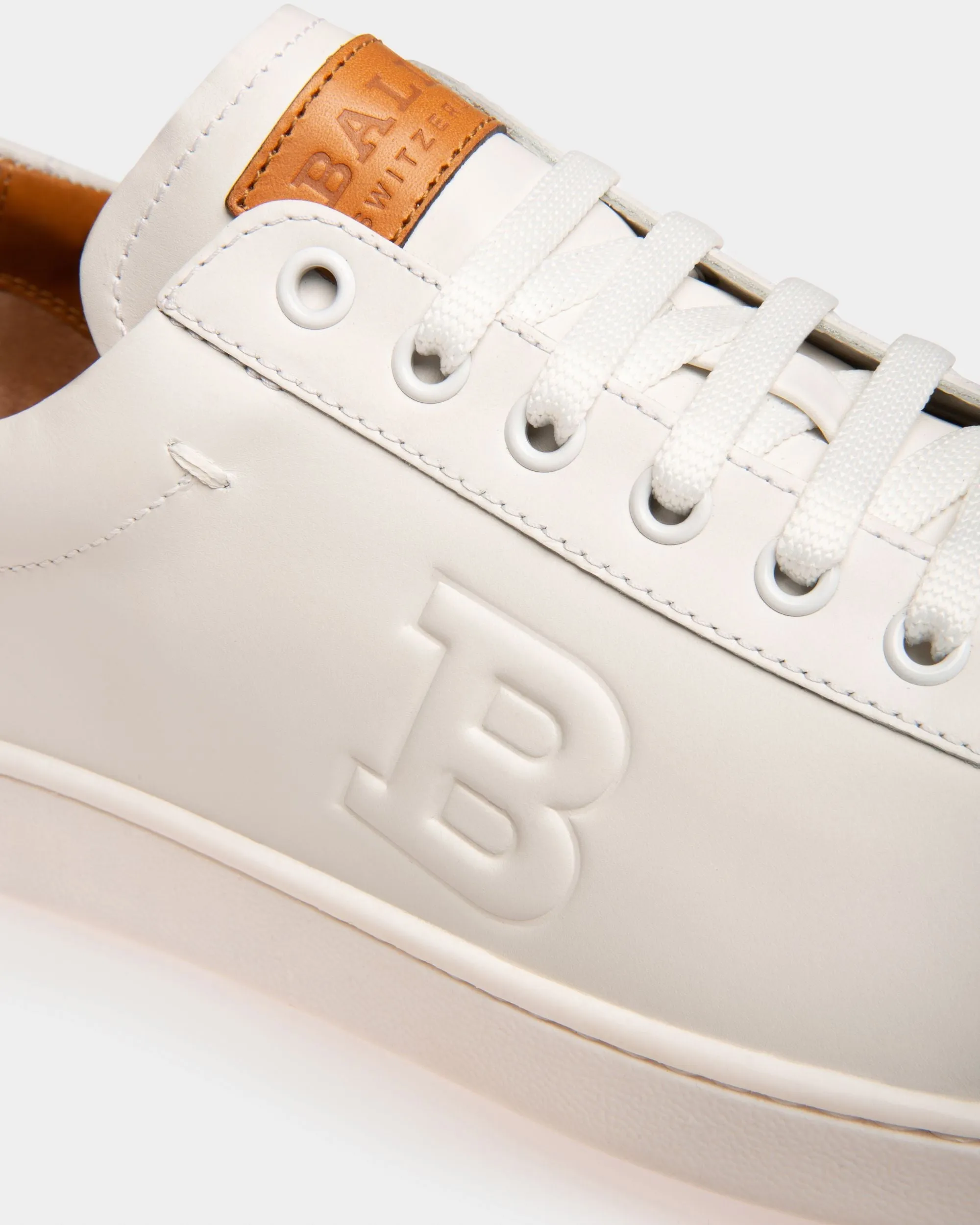 Asher Men's Leather Trainer In White