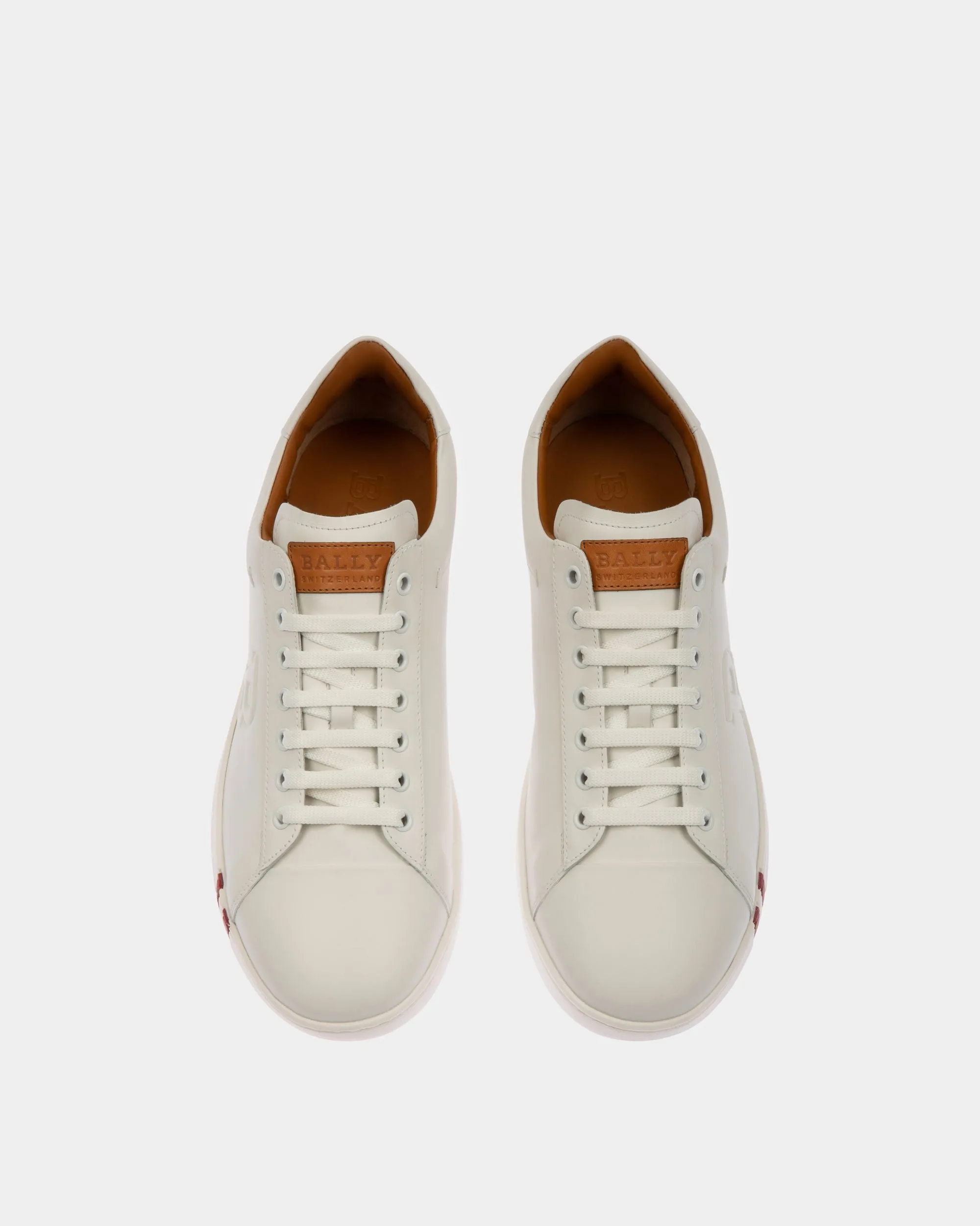 Asher Men's Leather Trainer In White