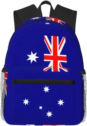 Australian flag College Backpack For Women Men,Lightweight Travel Bag Backpack With Pockets for Women Men