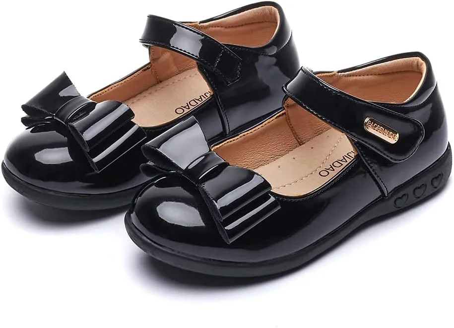 baobeijiadao Mary Jane Shoes School Uniform Oxford Shoes Black with Bowknot for Girls (Toddler/Little Kid/Big Kid)