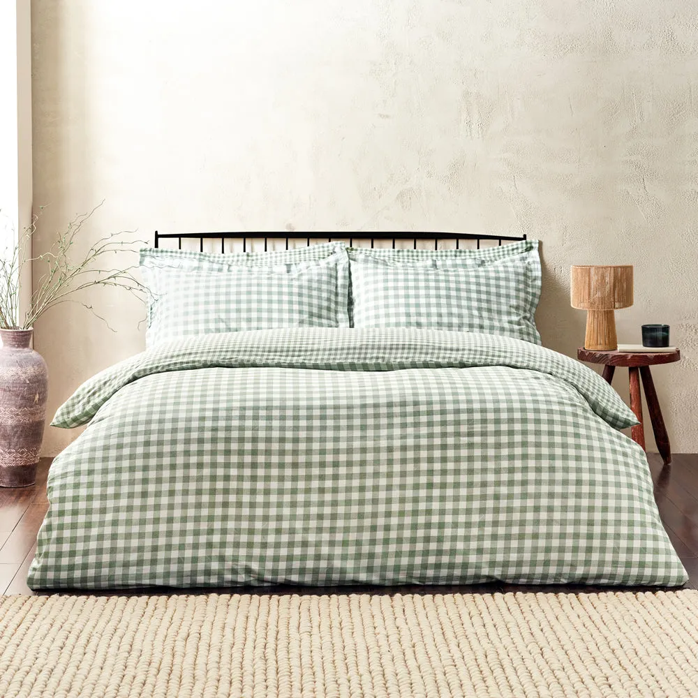 Barton Gingham Check Duvet Cover Set Forest