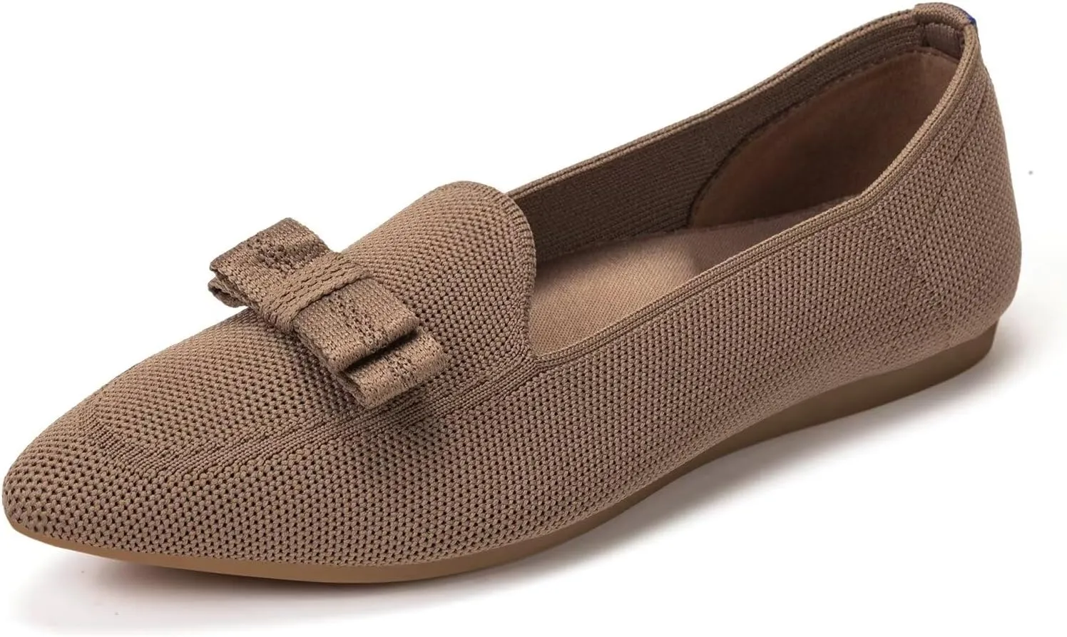 BEJINASH Women's Loafer Flats Casual Knit Fabric Lightweight Dressy Shoes Washable Elegant Pointed-Toe lace-up Bow Shoes Comfortable Ballet Shoes for Women Perfect for Daily