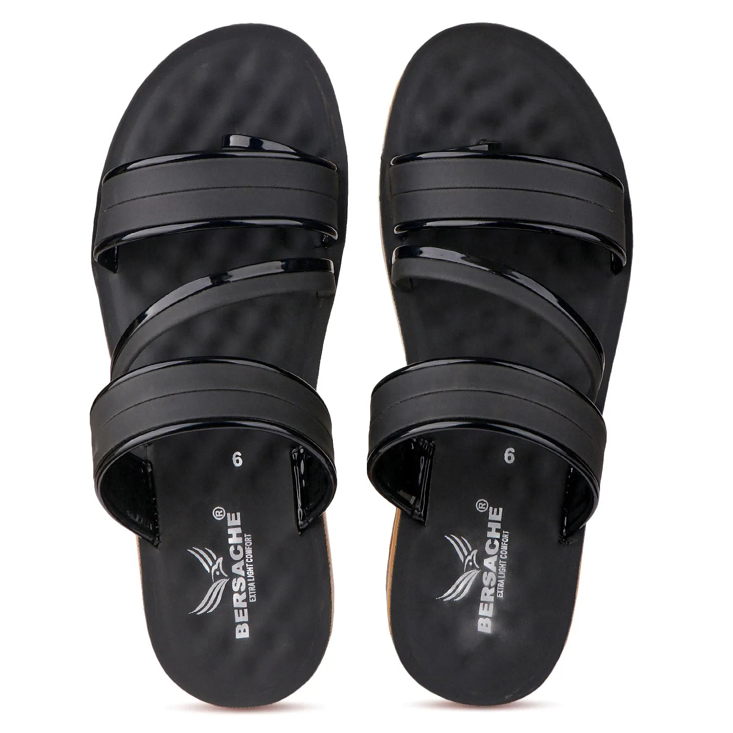 Bersache Extra Soft Classic Casual with  Regular wear with Ultra Soft & Flexibility Technology Flip Flop For Women's/Girl's-(6160-Black)