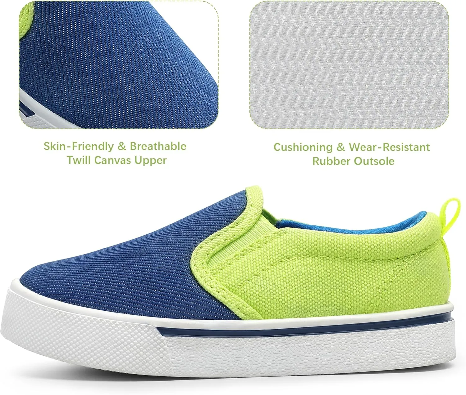 Bigwow Toddler Boys Girls Canvas Sneakers Little Kid Low Top Slip On Lightweight Comfy School Casual Tennis Sneaker Walking Shoes