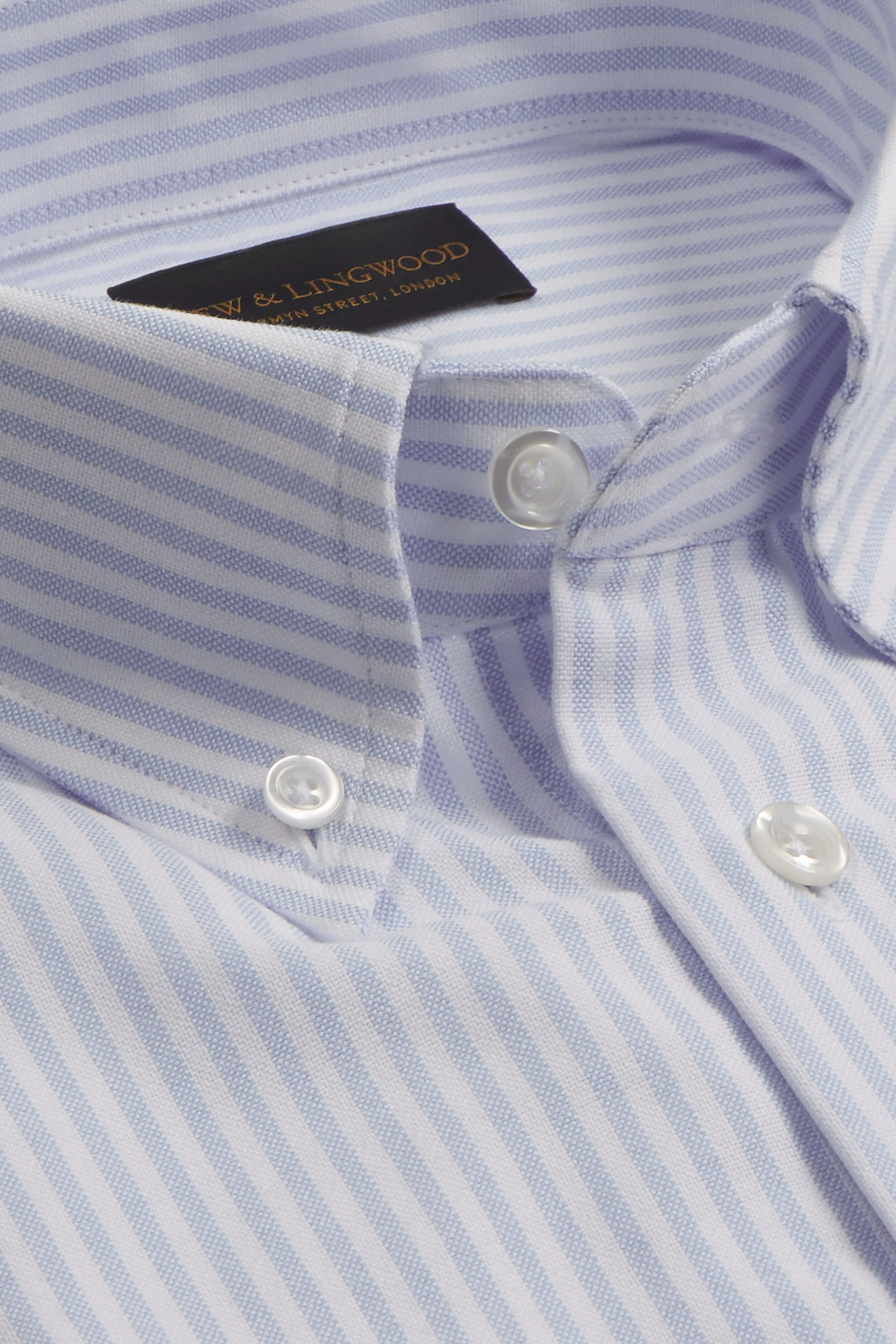 Blue Stripe Button Down Collar Tailored Fit Oxford Shirt