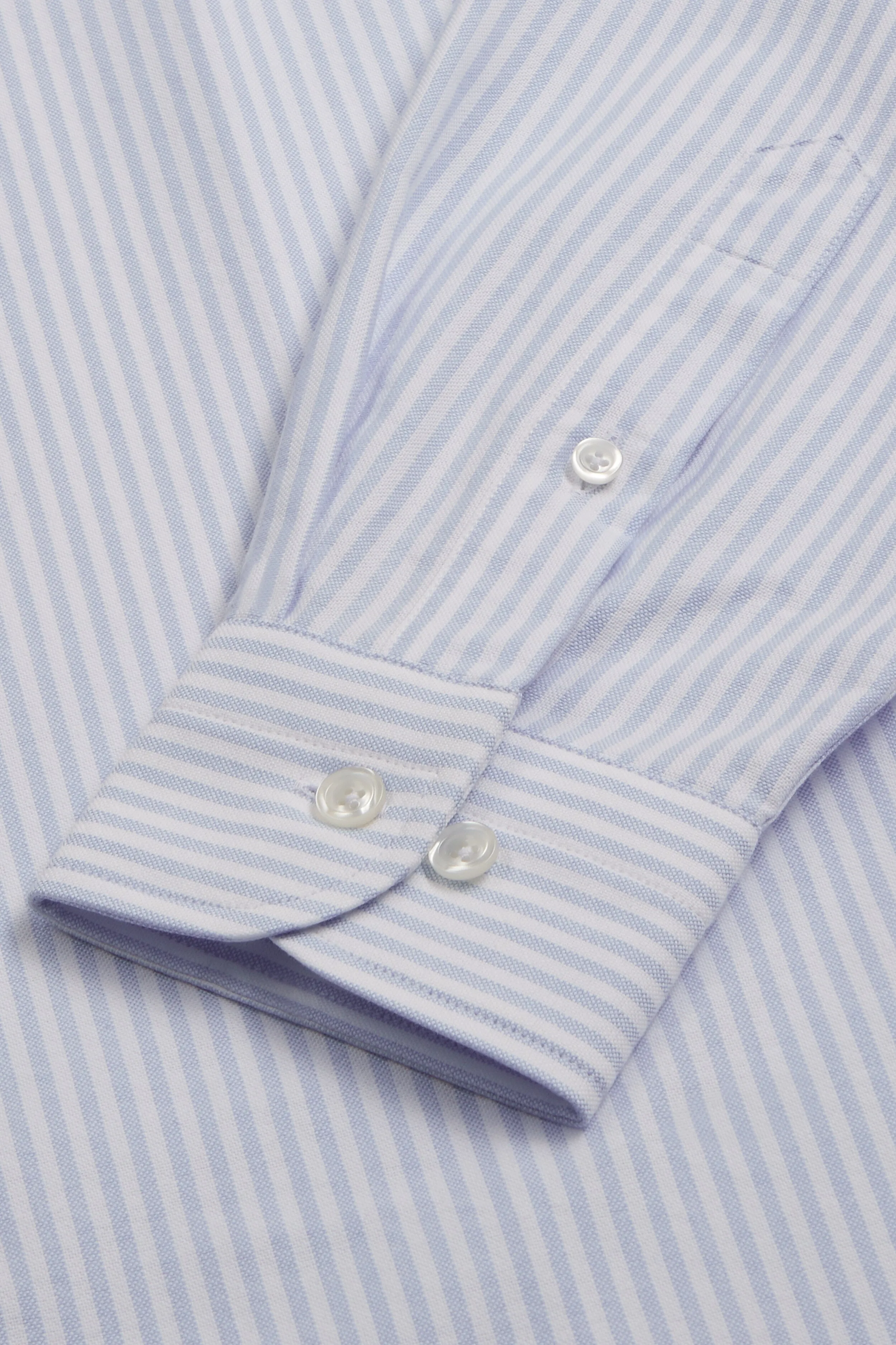 Blue Stripe Button Down Collar Tailored Fit Oxford Shirt