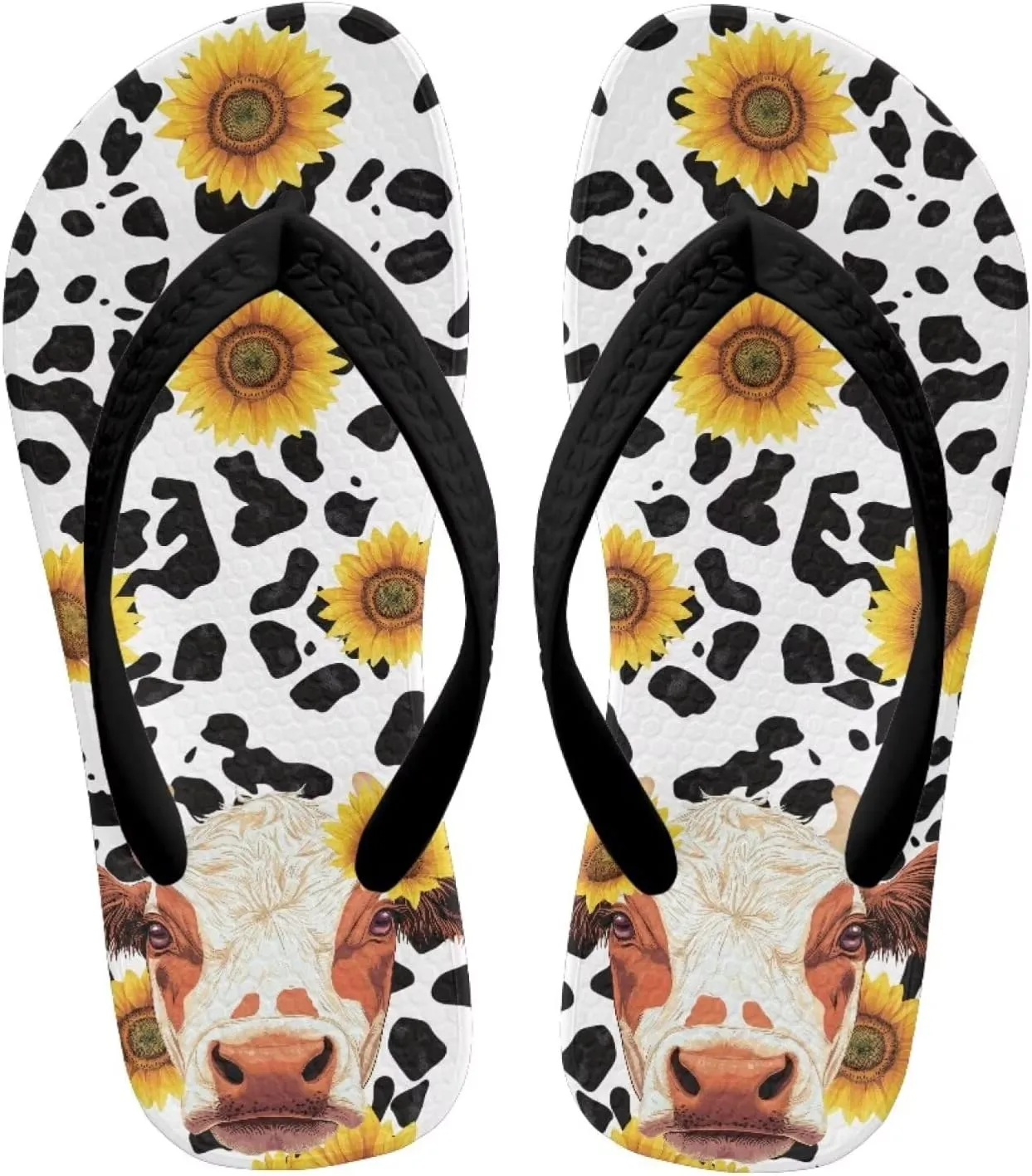 Boy Girl Flips Flops for Kids Cartoon Print Slip-on Thong Sandals Kids Slides for Beach Swim Pool