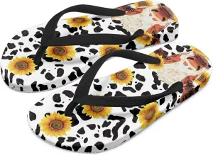 Boy Girl Flips Flops for Kids Cartoon Print Slip-on Thong Sandals Kids Slides for Beach Swim Pool