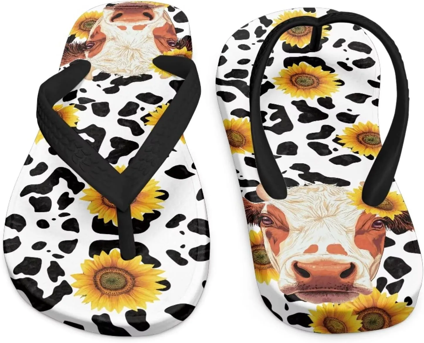 Boy Girl Flips Flops for Kids Cartoon Print Slip-on Thong Sandals Kids Slides for Beach Swim Pool