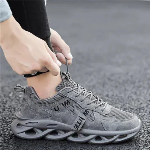 Breathable Mesh Sneakers for Men - Casual White Shoes