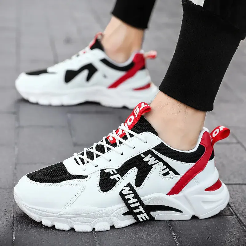 Breathable Mesh Sneakers for Men - Casual White Shoes