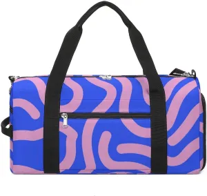 Bright Curved Lines Fitness Large Gym Bag for Unisex with Shoe Compartment & Wet Pocket